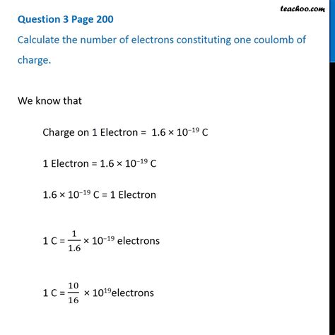 1 coulomb contains how many electrons|electrostatics .